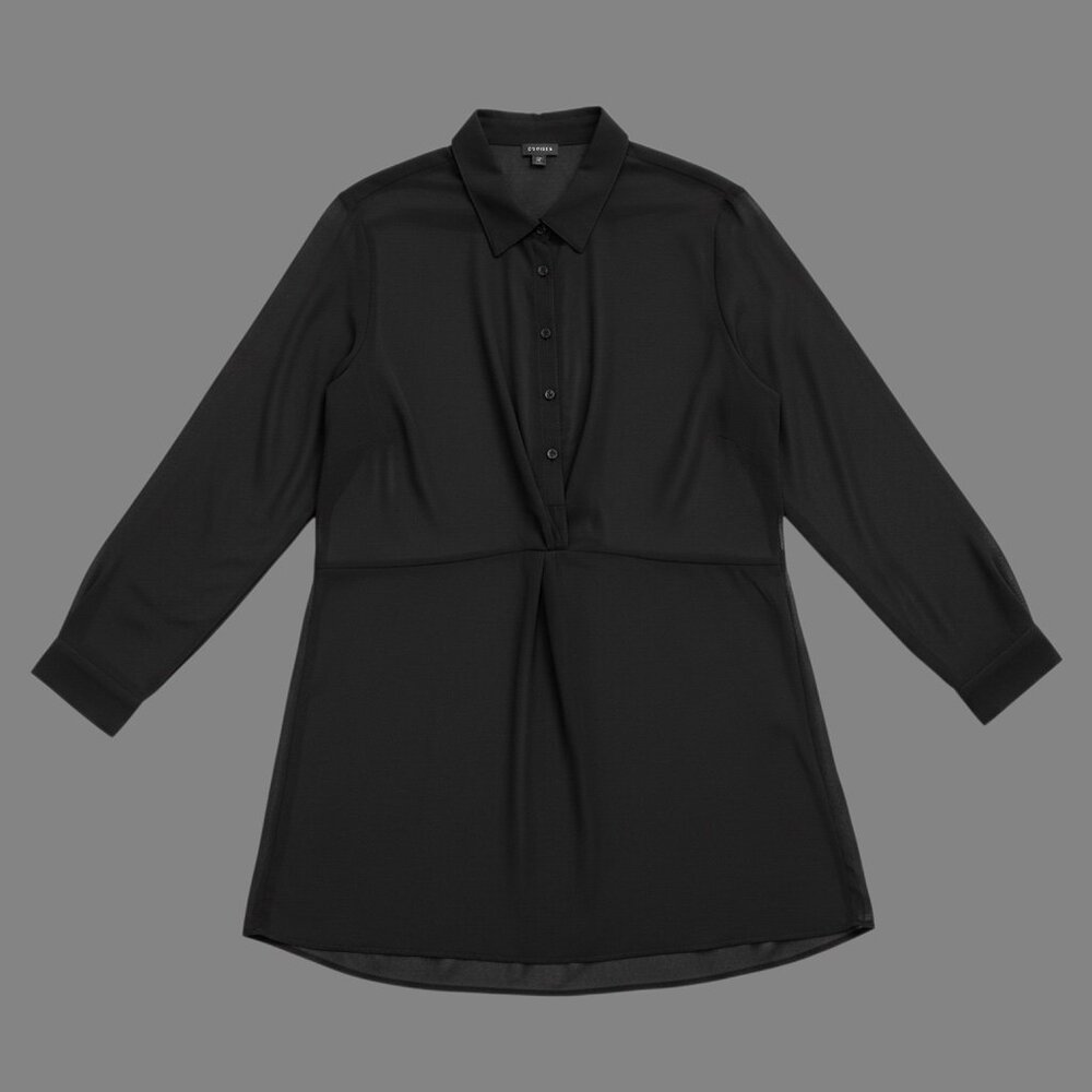 NWT Torrid Chiffon Twist Front Tunic Deep Black Size 5 (28) - Picture 6 of 10